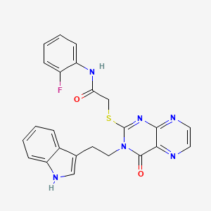 N-(2-fluorophenyl)-2-[3-[2-(1H-indol-3-yl)ethyl]-4-oxopteridin-2-yl]sulfanylacetamide