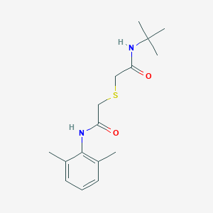 molecular formula C16H24N2O2S B249491 2-{[2-(tert-butylamino)-2-oxoethyl]sulfanyl}-N-(2,6-dimethylphenyl)acetamide 
