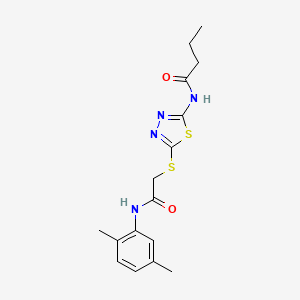 N-[5-[2-(2,5-dimethylanilino)-2-oxoethyl]sulfanyl-1,3,4-thiadiazol-2-yl]butanamide