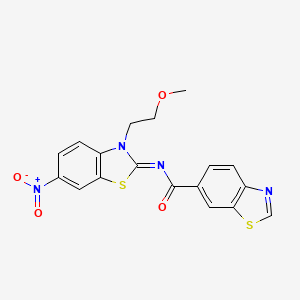 molecular formula C18H14N4O4S2 B2494912 (Z)-N-(3-(2-methoxyethyl)-6-nitrobenzo[d]thiazol-2(3H)-ylidene)benzo[d]thiazole-6-carboxamide CAS No. 864976-82-9