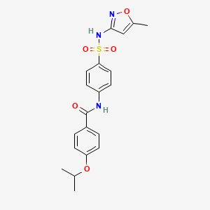 molecular formula C20H21N3O5S B2494922 4-isopropoxy-N-(4-(N-(5-methylisoxazol-3-yl)sulfamoyl)phenyl)benzamide CAS No. 307544-36-1