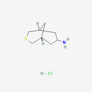 molecular formula C8H16ClNS B2494924 (1R,5S)-3-Thiabicyclo[3.3.1]nonan-7-amine;hydrochloride CAS No. 2470279-93-5