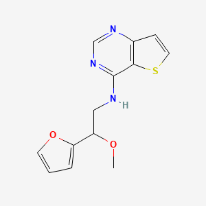 molecular formula C13H13N3O2S B2494928 N-[2-(Furan-2-yl)-2-methoxyethyl]thieno[3,2-d]pyrimidin-4-amine CAS No. 2380191-93-3