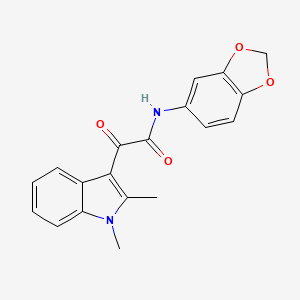 molecular formula C19H16N2O4 B2494929 N-(benzo[d][1,3]dioxol-5-yl)-2-(1,2-dimethyl-1H-indol-3-yl)-2-oxoacetamide CAS No. 862831-73-0