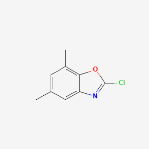 molecular formula C9H8ClNO B2494955 2-Chloro-5,7-dimethyl-1,3-benzoxazole CAS No. 1181394-66-0