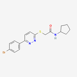 molecular formula C17H18BrN3OS B2494962 2-[6-(4-bromophenyl)pyridazin-3-yl]sulfanyl-N-cyclopentylacetamide CAS No. 872694-80-9