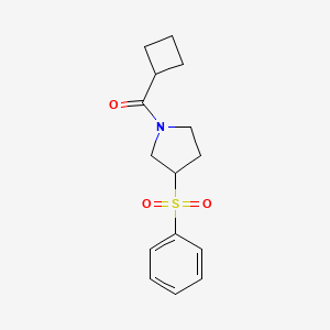 molecular formula C15H19NO3S B2494964 环丁基(3-(苯磺酰)吡咯烷-1-基)甲酮 CAS No. 1448067-02-4