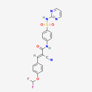 molecular formula C21H15F2N5O4S B2494966 (E)-2-cyano-3-[4-(difluoromethoxy)phenyl]-N-[4-(pyrimidin-2-ylsulfamoyl)phenyl]prop-2-enamide CAS No. 326178-05-6