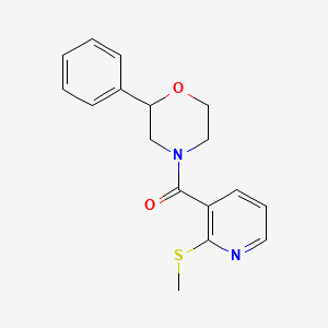 molecular formula C17H18N2O2S B2494971 (2-(Methylthio)pyridin-3-yl)(2-phenylmorpholino)methanone CAS No. 1208385-56-1