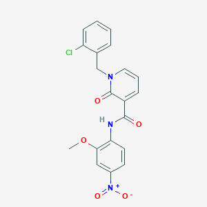 molecular formula C20H16ClN3O5 B2494972 1-(2-chlorobenzyl)-N-(2-methoxy-4-nitrophenyl)-2-oxo-1,2-dihydropyridine-3-carboxamide CAS No. 941989-36-2