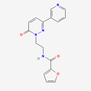 molecular formula C16H14N4O3 B2494979 N-(2-(6-氧代-3-(吡啶-3-基)吡啶并[6H]-1-基)乙基)呋喃-2-甲酰胺 CAS No. 1021108-20-2