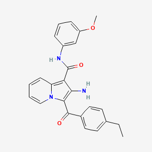 molecular formula C25H23N3O3 B2494983 2-amino-3-(4-ethylbenzoyl)-N-(3-methoxyphenyl)indolizine-1-carboxamide CAS No. 891026-75-8