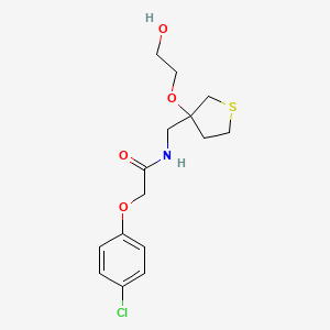 molecular formula C15H20ClNO4S B2494985 2-(4-chlorophenoxy)-N-((3-(2-hydroxyethoxy)tetrahydrothiophen-3-yl)methyl)acetamide CAS No. 2310205-20-8