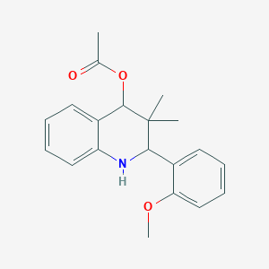 molecular formula C20H23NO3 B249499 2-(2-Methoxyphenyl)-3,3-dimethyl-1,2,3,4-tetrahydro-4-quinolinyl acetate 