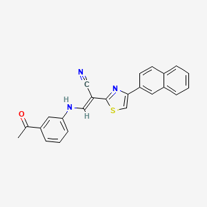 molecular formula C24H17N3OS B2494990 (E)-3-((3-acetylphenyl)amino)-2-(4-(naphthalen-2-yl)thiazol-2-yl)acrylonitrile CAS No. 683258-79-9
