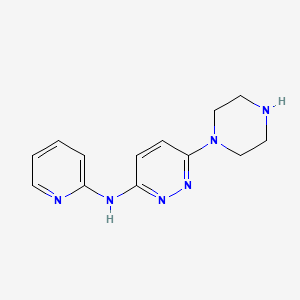 molecular formula C13H16N6 B2494992 6-(piperazin-1-yl)-N-(pyridin-2-yl)pyridazin-3-amine CAS No. 1706454-95-6