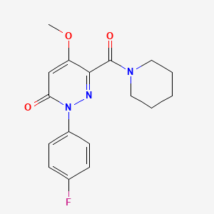 molecular formula C17H18FN3O3 B2494994 2-(4-fluorophenyl)-5-methoxy-6-(piperidine-1-carbonyl)-2,3-dihydropyridazin-3-one CAS No. 921792-38-3