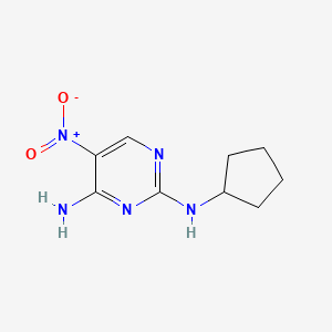 molecular formula C9H13N5O2 B2494995 N2-cyclopentyl-5-nitropyrimidine-2,4-diamine CAS No. 1257552-21-8