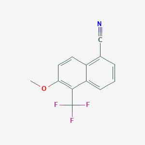 molecular formula C13H8F3NO B024950 6-Methoxy-5-(trifluoromethyl)-1-naphthonitrile CAS No. 103604-49-5