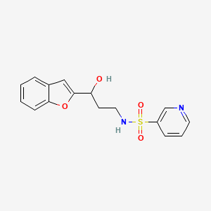 molecular formula C16H16N2O4S B2495002 N-(3-(苯并呋喃-2-基)-3-羟基丙基)吡啶-3-磺酰胺 CAS No. 1448045-79-1
