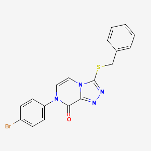 molecular formula C18H13BrN4OS B2495017 3-(benzylthio)-7-(4-bromophenyl)-[1,2,4]triazolo[4,3-a]pyrazin-8(7H)-one CAS No. 1243028-60-5
