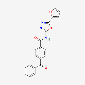 molecular formula C20H13N3O4 B2495029 4-benzoyl-N-[5-(furan-2-yl)-1,3,4-oxadiazol-2-yl]benzamide CAS No. 887883-08-1