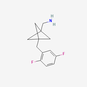 molecular formula C13H15F2N B2495094 [3-[(2,5-Difluorophenyl)methyl]-1-bicyclo[1.1.1]pentanyl]methanamine CAS No. 2287333-85-9