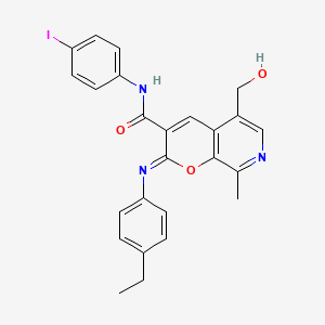 B2495108 (2Z)-2-[(4-ethylphenyl)imino]-5-(hydroxymethyl)-N-(4-iodophenyl)-8-methyl-2H-pyrano[2,3-c]pyridine-3-carboxamide CAS No. 1322259-38-0