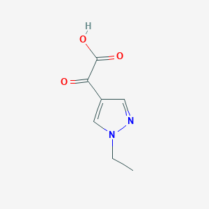 molecular formula C7H8N2O3 B2495150 2-(1-ethyl-1H-pyrazol-4-yl)-2-oxoacetic acid CAS No. 1340341-61-8