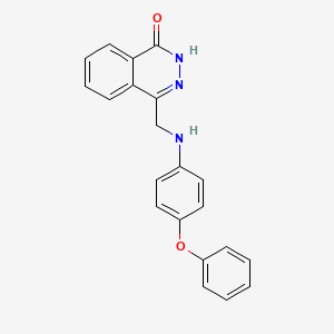 molecular formula C21H17N3O2 B2495156 4-((4-苯氧基苯胺)甲基)-1(2H)-邻苯二嗪酮 CAS No. 305368-10-9