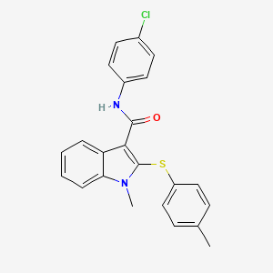 molecular formula C23H19ClN2OS B2495158 N-(4-chlorophenyl)-1-methyl-2-[(4-methylphenyl)sulfanyl]-1H-indole-3-carboxamide CAS No. 478049-46-6