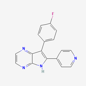 molecular formula C17H11FN4 B2495160 4-[7-(4-fluorophenyl)-5H-pyrrolo[2,3-b]pyrazin-6-yl]pyridine CAS No. 223743-49-5