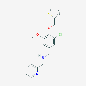 molecular formula C19H19ClN2O2S B249517 1-[3-chloro-5-methoxy-4-(thiophen-2-ylmethoxy)phenyl]-N-(pyridin-2-ylmethyl)methanamine 