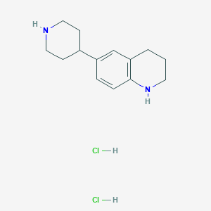 molecular formula C14H22Cl2N2 B2495178 6-(哌啶-4-基)-1,2,3,4-四氢喹啉二盐酸 CAS No. 2140866-84-6