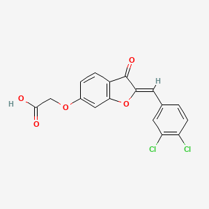 molecular formula C17H10Cl2O5 B2495180 (Z)-2-((2-(3,4-dichlorobenzylidene)-3-oxo-2,3-dihydrobenzofuran-6-yl)oxy)acetic acid CAS No. 900894-52-2