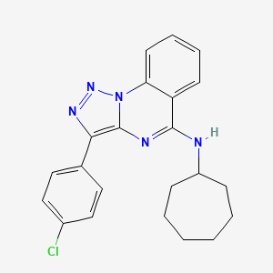 molecular formula C22H22ClN5 B2495186 3-(4-氯苯基)-N-环庚基-[1,2,3]三唑并[1,5-a]喹唑啉-5-胺 CAS No. 902285-06-7