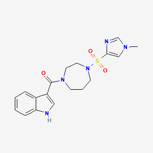 B2495196 (1H-indol-3-yl)(4-((1-methyl-1H-imidazol-4-yl)sulfonyl)-1,4-diazepan-1-yl)methanone CAS No. 1903887-88-6