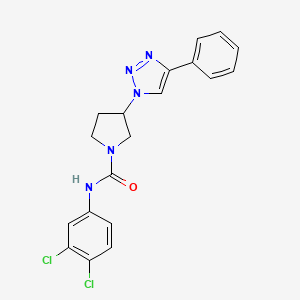 molecular formula C19H17Cl2N5O B2495201 N-(3,4-二氯苯基)-3-(4-苯基-1H-1,2,3-三唑-1-基)吡咯啉-1-羧酰胺 CAS No. 2199862-69-4