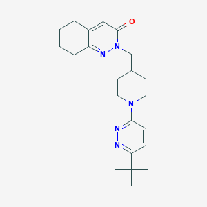 molecular formula C22H31N5O B2495217 2-{[1-(6-Tert-butylpyridazin-3-yl)piperidin-4-yl]methyl}-2,3,5,6,7,8-hexahydrocinnolin-3-one CAS No. 2201244-02-0