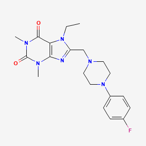 B2495222 7-ethyl-8-{[4-(4-fluorophenyl)piperazin-1-yl]methyl}-1,3-dimethyl-3,7-dihydro-1H-purine-2,6-dione CAS No. 851937-43-4