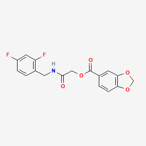 molecular formula C17H13F2NO5 B2495235 2-[(2,4-二氟苯甲基)氨基]-2-氧代乙基-1,3-苯并二噁杂环己-5-羧酸酯 CAS No. 1794883-77-4
