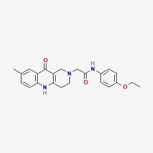 molecular formula C23H25N3O3 B2495236 N-(4-ethoxyphenyl)-2-(8-methyl-10-oxo-3,4-dihydrobenzo[b][1,6]naphthyridin-2(1H,5H,10H)-yl)acetamide CAS No. 1251550-56-7