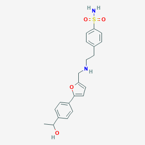 molecular formula C21H24N2O4S B249524 4-{2-[({5-[4-(1-Hydroxyethyl)phenyl]furan-2-yl}methyl)amino]ethyl}benzenesulfonamide 