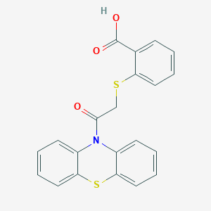 molecular formula C21H15NO3S2 B2495241 2-{[2-氧代-2-(10H-苯并噻嗪-10-基)乙基]硫代基}苯甲酸 CAS No. 540773-86-2