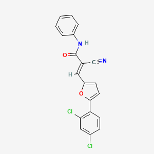 (E)-2-cyano-3-[5-(2,4-dichlorophenyl)furan-2-yl]-N-phenylprop-2-enamide