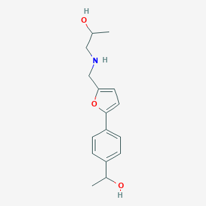 molecular formula C16H21NO3 B249525 1-[({5-[4-(1-Hydroxyethyl)phenyl]furan-2-yl}methyl)amino]propan-2-ol 
