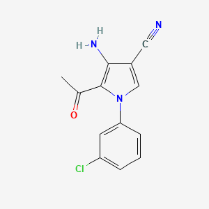 B2495254 5-Acetyl-4-amino-1-(3-chlorophenyl)pyrrole-3-carbonitrile CAS No. 889997-88-0
