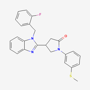 molecular formula C25H22FN3OS B2495294 4-(1-(2-氟苄基)-1H-苯并[4,5-d]咪唑-2-基)-1-(3-(甲硫基)苯基)吡咯烷-2-酮 CAS No. 847397-75-5