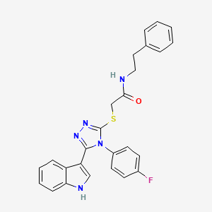 2-((4-(4-fluorophenyl)-5-(1H-indol-3-yl)-4H-1,2,4-triazol-3-yl)thio)-N-phenethylacetamide