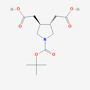 2-[(3S,4S)-4-(Carboxymethyl)-1-[(2-methylpropan-2-yl)oxycarbonyl]pyrrolidin-3-yl]acetic acid